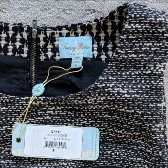 Tracy Reese New York Leather & Tweed Bodice Dress - Picture 4 of 8